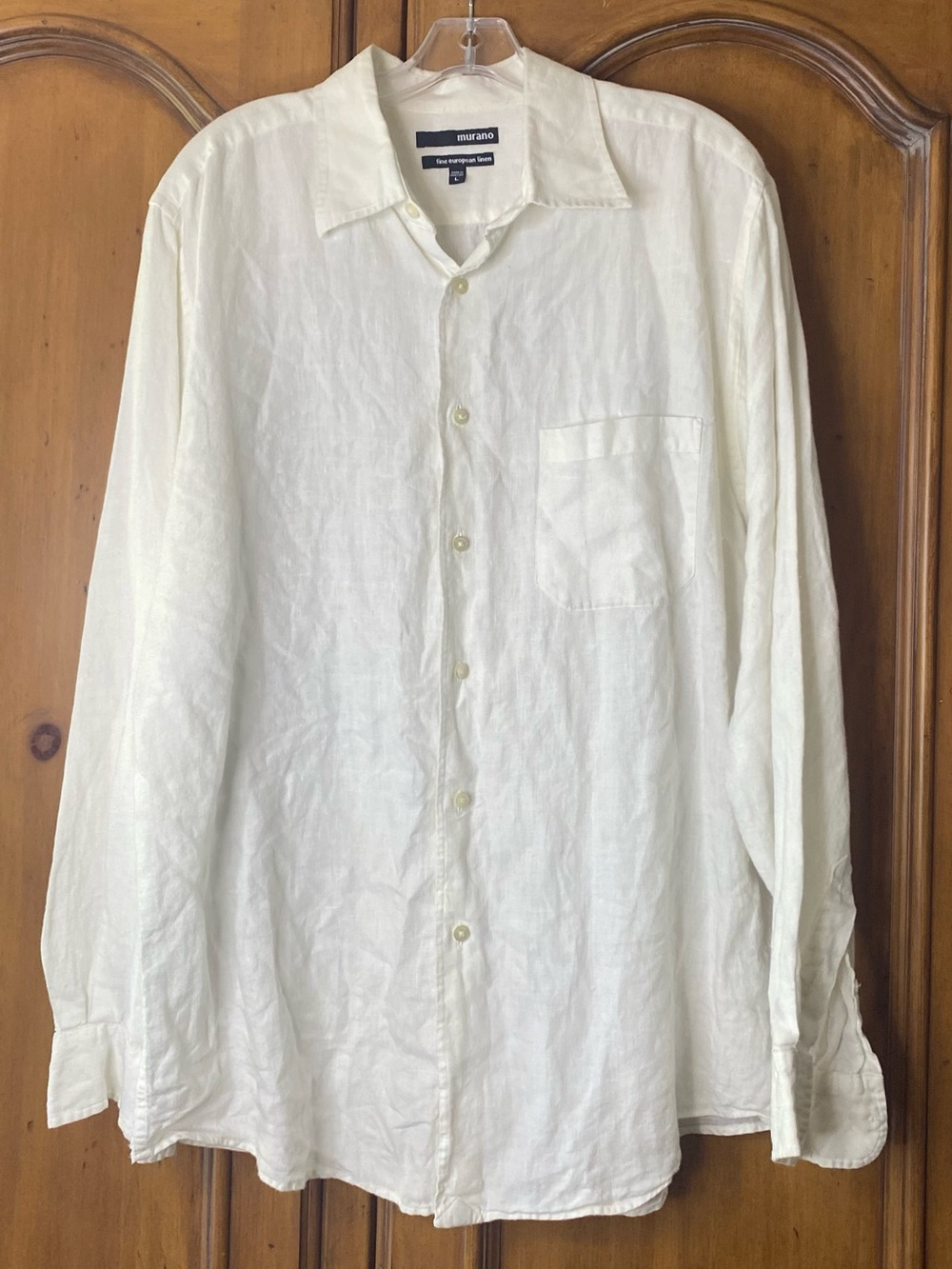 MURANO Fine European Linen Mens Large White Beach Summer